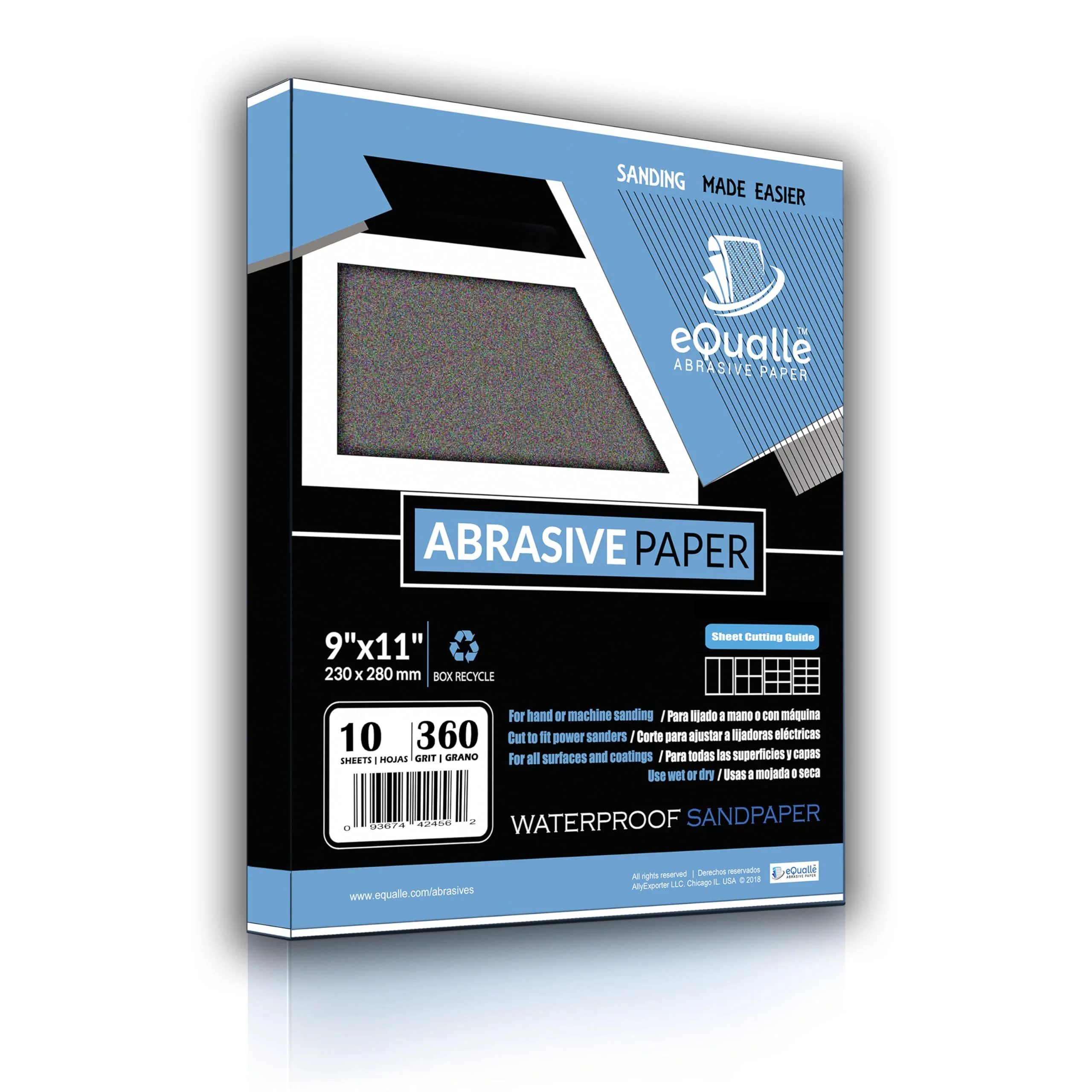 Sandpaper - silicon carbide abrasive. 9x11 sheets